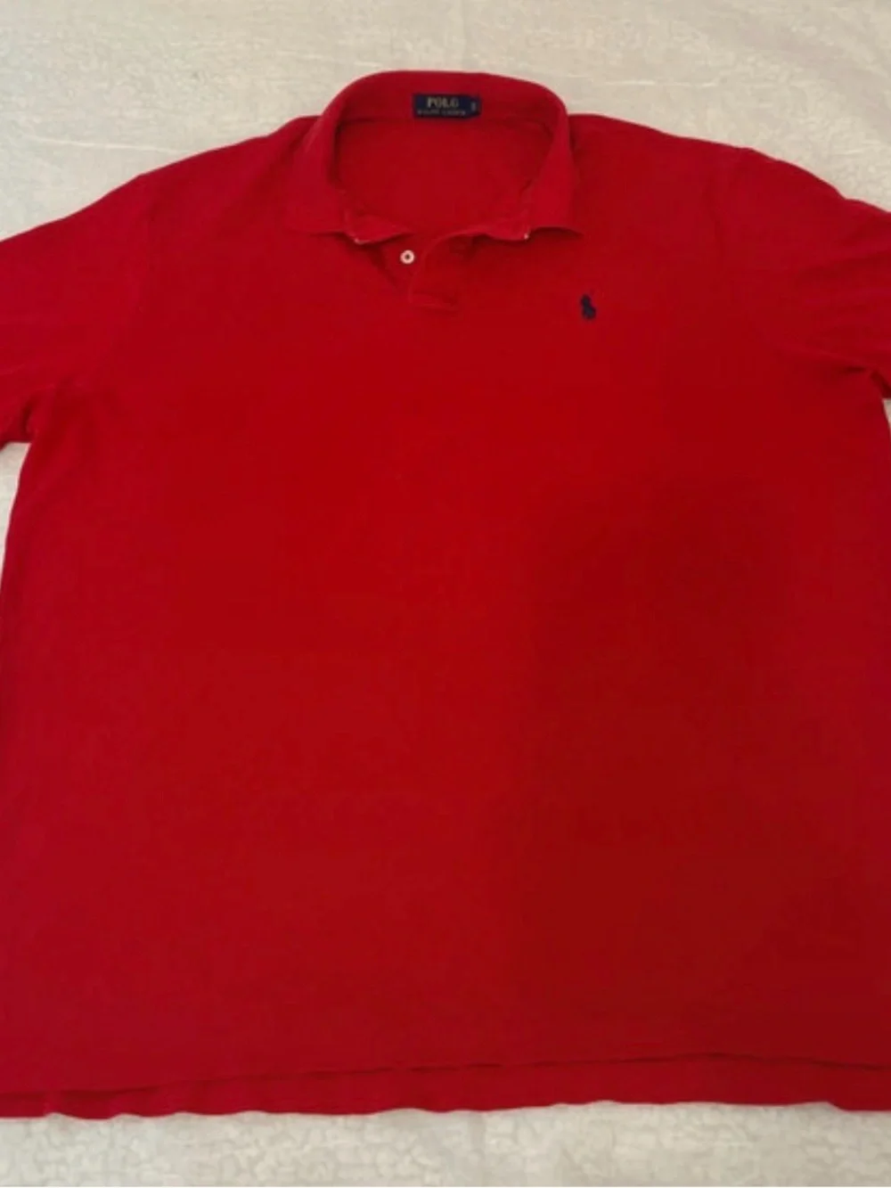 Polo by Ralph Lauren Red Men's Short-Sleeve Polo with Navy Pony